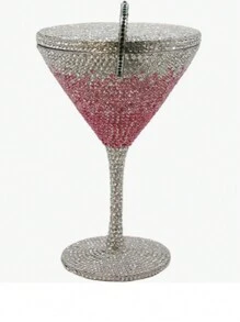 Women Goblet Rhinestone Evening Bag Cocktail Cup Diamond Clutch Funny Crystal Prom Handbag Wedding Purse For Party - 粉色 - 查看 2