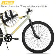 HILAND Redeem2.0 24 26 Pouces Vélo BMX Freestyle pour 8+ Ans Ado & Adulte, Vélo BMX Mono Vitesse avec 2 Pegs & V-Brake Arrière, Débutant à Confirmé, Rayons Multiples (Bleu/Gris Vert/Arc-en-ciel)