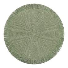 1 pezzo Sottopiatto rotondo intrecciato, tovaglietta in carta con nappe, sottopiatto antiscivolo fatto a mano resistente al calore, tappetino per tazze da tè, decorazione per tavolo da pranzo - Multicolore - Visualizzare 14