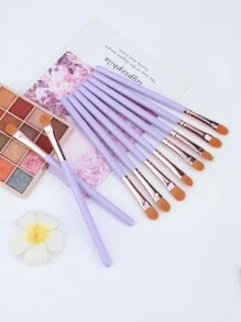 RANCAI 10pcs Eye Shadow Brushes, Fiber Hair Concealer Brush, Eye Makeup Blending Brush, Single Portable Cosmetic Tool - Multicolor - View 4