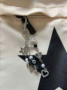 1 szt., Modny, ręcznie robiony brelok z żywicy z koralikami - styl punkowy, damski dodatek z klamrą w kształcie homara, zawieszka do torby samochodowej, szkolna gwiazda, uroczy gotycki Y2k