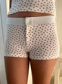 Womens Button Front Lounge Shorts Casual Floral/Stripes Print Low Waist Slim Fit Shorts Going Out Shorts