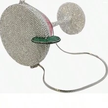 Women Goblet Rhinestone Evening Bag Cocktail Cup Diamond Clutch Funny Crystal Prom Handbag Wedding Purse For Party - 粉色 - 查看 4