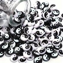 50pcs 7mm/25pcs 11mm Black & White Acrylic Yin Yang Pattern Spacer Beads, For Decoration, DIY Bracelets, Necklaces, Earrings Accessories