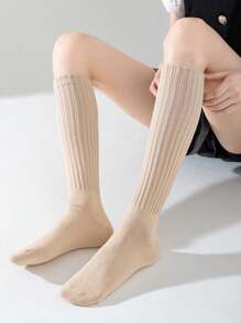 1 Pair Women Over The Knee Socks, Colorful Vertical Stripe Pattern, Fashion Versatile Thigh High Stockings, Spring/Summer