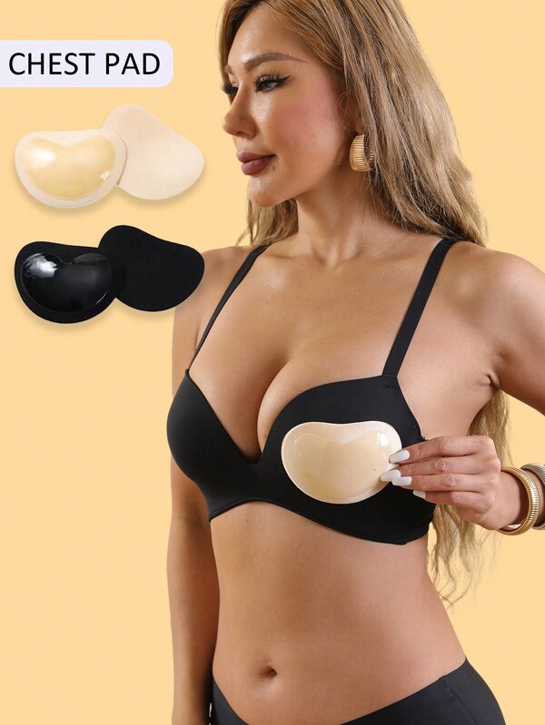 1 Par de almohadillas adhesivas con elevación de pecho de silicona, relleno impermeable para sostenes, trajes de baño, bikinis y vestidos de mujeres