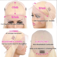 613 Lace Front Wig Human Hair 13x4 Body Wave Blonde Lace Front Wigs Human Hair 613 HD Lace Frontal Wig 200% Density Blonde Wig Human Hair Pre Plucked With Baby Hair - S613 - View 4