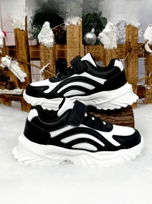 Zapatillas deportivas casuales y cómodas con suela gruesa para niños, tallas del 28 al 40, adecuadas para primavera y otoño - Negro - Ver 19