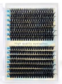 280 簇 14D/DD 浓密睫毛，10-18 毫米混合长度，0.05/0.07 毫米厚度，卷曲、蓬松、纤细设计，适合派对、日常使用、可重复使用睫毛簇、睫毛簇、单根睫毛、睫毛、假睫毛 - 黑色 - 查看 6