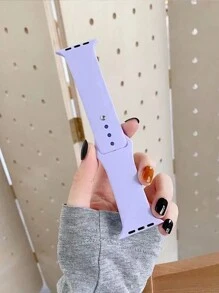 1pc Unisex Purple Soft Silicone Buckle Sports Watch Band, Comfortable & Adjustable, Waterproof Compatible With Apple Watch 38/40/41/42/44/45/46/49mm, For Apple Watch Series Ultra/SE/11/10/9/8/7/6/5/4/3/2/1, Smartwatch Band Accessory