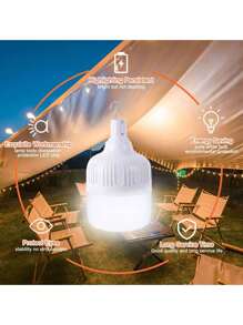 Portatil Recargable Emergencia Usb 40w Lámpara Foco Led 6 piezas - Blanco - Ver 7