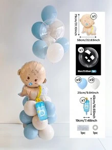 Bộ 21 phụ kiện trang trí tiệc tiết lộ giới tính, bóng bay cao su màu hồng và xanh, bóng bay trong suốt 24 inch cho tiệc chào đón em bé, nhâm nhi và ngắm nhìn, tiệc sinh nhật lần thứ 1, lễ kỷ niệm tiết lộ giới tính - Nhiều màu - Xem 12