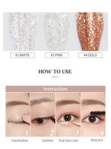 ETUDE TEAR Eyeliner #1 White | Transparent Base, Infused With Ultra-Fine Glitter | Dazzling Shine | Waterproof & Sweatproof, No Need To Remove | Long-Lasting Color | Korean Cosmetics, Gift Set | 8g/0.28oz - #1 WHITE - View 5