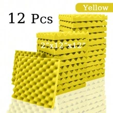 TOUO 6-48 块吸音泡沫板，8 种颜色蛋箱隔音垫，12 英寸 x 12 英寸 x 2 英寸/1 英寸，高密度吸音海绵，适用于工作室、房间、墙壁、天花板 - 彩色 - 查看 37