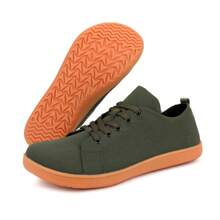 Road Running Shoes, Breathable Fabric Hiking Camping Shoes, Wide Toe Box Outdoor Sneakers, Comfortable Lightweight Gym Non-Slip Low-Top Lace-Up Sports Shoes For Women, Minimalist Barefoot Style - Army Green - View 11