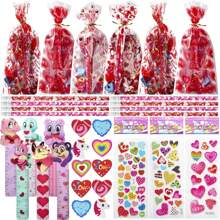 Joyfy 28 Packs Valentine's Day Stationery Set Assorted For Family, With Pencils Sticker Eraser And Rulers, And Holiday Reward Prizes Valentines Exchange Gift - Nhiều màu - Xem 3