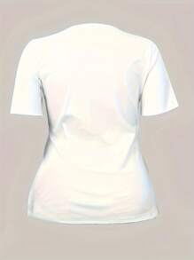 Fashionable T-Shirt For Plus Size Women - Black 13 - View 3