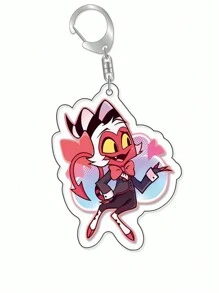 Anime GOODS Anime Acrylic Keychain -Vicky Charlie Alastor Cute Y2K Cartoon Pendant, Suitable For Bags And Keys, Perfect Gift For Fans, Cosplay Accessories Car Key Bag Backpack Small Jewelry Key Ring Accessories Creative Student Gifts Anime Derivatives, Creative Backpack Pendants, Car Key Pendants, Acrylic Keychains, Japanese Comic Pendants, Neko Contents Seed Keychain Collectibles, Pendants, Otaku Collection Gifts, Cheap Gifts School Letter Car Accessories Goth