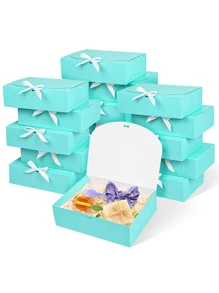 4 件/8 件粉色小丝带礼品盒（带蝴蝶结盖）、大号黑色纸板礼品盒、白色丝带礼品盒、蓝色礼品盒（适用于礼物、婚礼、母亲节、生日、手工制作、派对、纸杯蛋糕、圣诞节） - 紙本 - 查看 8