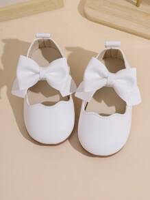 Đúng mốt Và Thanh lịch Bowknot Đồ trang trí Em bé Cô gái Giày dép , Thoải mái , Nhẹ , Chống trượt , Bằng phẳng , Thích hợp Đối với Trong nhà Và Ngoài trời Các bữa tiệc In Mùa Xuân , Mùa hè Và Mùa thu - trắng - Xem 5