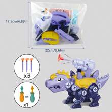 适合 3 岁以上儿童的恐龙玩具，可拆解的益智建筑套装，适合儿童的玩具，配有软子弹和钻头，适合 3 岁以上男孩和女孩的圣诞节生日礼物 - 彩色 - 查看 24