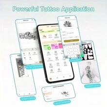 X9 Portable Printer, Wireless Tattoo Template Printer, Tattoo Printer, Tattoo Template Printer, Tattoo Printer, Thermal Printer For DIY Tattoo, Compatible With Smartphones And PCS, IOS, Android, Smartphone And Computer Tattoo Template Printer For Tattoo Artists - Black + a Roll Of Thermal Paper - View 9