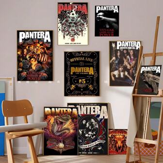 1 件复古 Pantera 演唱会音乐曲目列表乐队封面艺术海报帆布画墙面印刷画客厅家居装饰墙艺术复古海报家庭房间墙壁装饰艺术壁画装饰游戏室装饰礼品高清绘画房间装饰海报帆布画壁挂房间装饰卧室客厅家居装饰无框