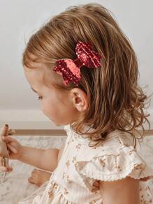 4/8pcs Glitter Hair Bows For Girls Sparkling Gold Silver Glitter Bow Hair Clips Red Black White Solid Color Glitter Bow Hairpins Headgear Shiny Bow Barrettes Girls Holiday Outfit Decor Headpiece Kids Baby Hair Accessories