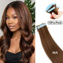 10 piezas de extensiones de cabello postizas para mujeres, 24 pulgadas de cabello sintético Kanekalon liso, no se destiñen, sin costuras e invisibles para todo tipo de cabello, 10 piezas/paquete, 35g