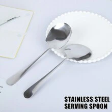 3 piezas de cucharas de servir grandes de acero inoxidable, cucharas de servir grandes, cucharas soperas de acero inoxidable para servir en cocina, restaurante y banquetes