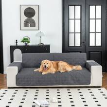 1pc Solid Checkered Anti-Slip Washable Thin Pet Sofa Cushion/Cover, Suitable For Small/Medium/Large Cats & Dogs, Applicable For Pet Sofa In All Seasons, Furniture Protector