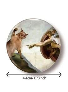 1 pièce Épinglette de sécurité avec motif de chat amusant de 4,4 cm/1,73 pouces. Épingle de bouton convenant pour fixer sur des vêtements, sacs, sacs à dos. Cadeau amusant pour les amis et la famille