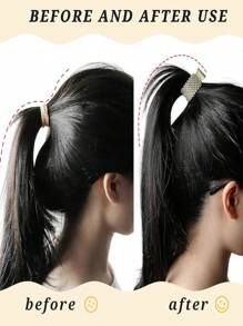 1 Stück/3 Stück FRDTLUTHW Strass kleine Haarklemmen für hohen Pferdeschwanz, glänzende Haarklammern für Frauen mit dickem langem Haar (3 Farben, 3er Pack)
