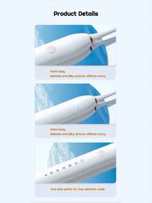 1pc Rechargeable Electric Toothbrush With 6 Modes & 4 Brush Heads