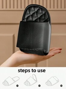 Men's Plastic Slippers, New Casual Vacation Travel Slippers, Portable Foldable Ultralight Soft Sole Comfortable Quiet Indoor Slippers For Men & Women, Couples, Black EVA, Simple, Hotel, Bathroom Anti-Slip, Outdoor Beach Swimming, Fashion Large Size Open Toe Comfortable Men's Sandals