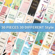 30Pcs Inspirational Paper Bookmarks, Planner Notebook Bookmark For Mini Cards Journal Decorations Reading Paper Bookmarks DIY, Motivational Positive Page Marker With For Book Lovers Readers Vision Board Supplies, Back To School, High-End DIY Reading Markers For Students - Multicolor - View 7