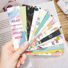 30Pcs Inspirational Paper Bookmarks, Planner Notebook Bookmark For Mini Cards Journal Decorations Reading Paper Bookmarks DIY, Motivational Positive Page Marker With For Book Lovers Readers Vision Board Supplies, Back To School, High-End DIY Reading Markers For Students - Multicolor - View 5