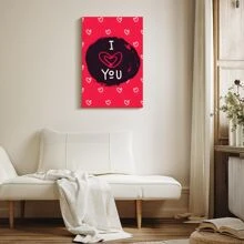 1 Pc Framed Canvas Decor Valentines Day Wall Art Happy Valentines Day Wall Decor Love Wall Decor For Valentines Day Decor Couple Gifts For Living Room Bedroom