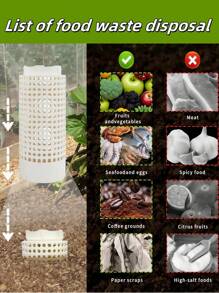1 Pieza Compostador de lombrices para macetas pequeñas y jardines, Tubo de compost de té de lombrices ahorrador de espacio, Redondo, a prueba de olores, de material plástico para el cuidado del jardín y el césped, regalo ideal para familia y amigos - Multicolor - Ver 6