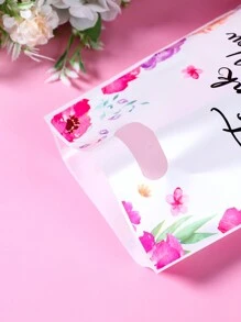 10/25/50pcs Flower Thank You Pattern Gift Bags, Flower Theme Birthday Babe Shower Party Family Friend Holiday Party Decoration Supplies, Wedding Bridal Shower Ladies' Birthday Party Thank You Gift Bags, Multi-Purpose Gift Wrapping Supplies