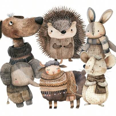 JAI IMAN 87-99pcs Stickers With Animals Themed Woodland Alphabet Animals, Ocean Creatures, Knitting, For Holiday Flag DIY, Album Decor, Greeting Card, Scrapbooking, Paper Craft, Junk Journal, Background Pad, Bottle Stickers, Adventure Books