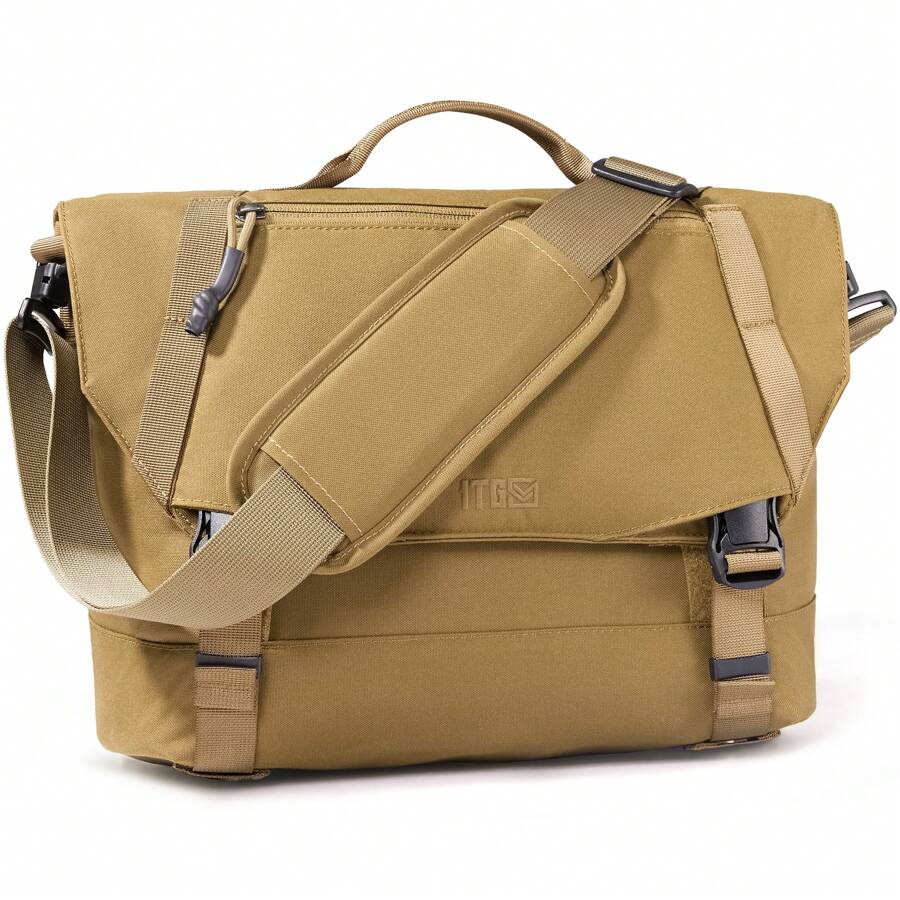 1TG TACTICAL Messenger Bag For Men & Women - Lightweight Crossbody Shouder Bag Laptops Briefcase Office Satchel Commute Bag - Brown - View 1