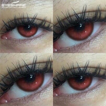 EYESHARE EYESHARE 1 Pair Color Contact Lenses For Eyes Red Cosmetic Makeup Color Lens Using Period 1 Year 14.2mm Halloween Costume Cosplay