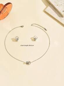 Set de 3 piezas Collar y aretes de girasol, Set de 2 piezas Collar y aretes únicos con forma de semicírculo de acero titanio estilo hip hop, Conjunto de joyas personalizadas de moda, regalo ideal para mejores amigas