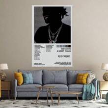 1 件专辑封面帆布墙面艺术印刷品，Great Chaos 流行音乐封面海报，适用于客厅、卧室、厨房、办公室、浴室墙壁装饰、房间装饰，