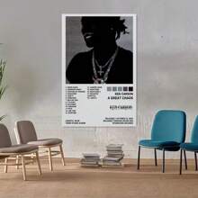 1 件专辑封面帆布墙面艺术印刷品，Great Chaos 流行音乐封面海报，适用于客厅、卧室、厨房、办公室、浴室墙壁装饰、房间装饰，