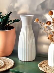 1 件塑料花瓶，牢不可破的花瓶创意家居装饰，适用于婚礼派对节日、圣诞节装饰、圣诞礼物、家居装饰、万圣节装饰、圣诞装饰、厨房装饰、生日毕业房间装饰玻璃花瓶 - 白色 - 查看 4