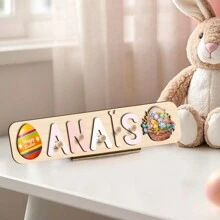Customizable Multilingual Name Puzzle,Wooden Jigsaw Puzzle With 3D Letters,Perfect As The First Birthday Present For Kids, A Montessori Toy For Boy,Customized Educational Toy Ideal Gifts For Girl,Wooden Construction And 3D Letter Design,Suit For A Birthday Celebration,Festive Occasion Like Christmas Or Easter, Or A Significant Event Like A Baptism,Handgrip Board With Stand And Nails.Unique Toy To Select Your Desired Elements