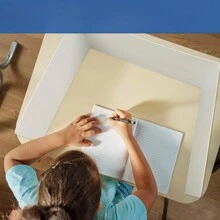 22 Pack Classroom Privacy Shields For Student Desks - Easy To Clean Sneeze Guard Folder Desk Divider Study Carrel - Classroom Materials For School Teachers - Includes Extra Labels - 白色 - 22 件裝 - 查看 6