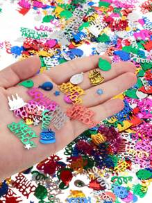 1200 pezzi Coriandoli colorati per compleanno, coriandoli a forma di palloncini e torte, coriandoli metallici, decorazioni da tavolo, decorazioni per feste di compleanno, fai da te, accessori per le decorazioni della festa, accessori per foto